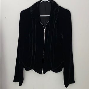 Velvet Black Stylish Zip Up
